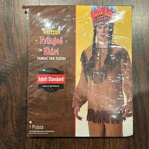 NWT! Western Fringed Shirt - Brown
